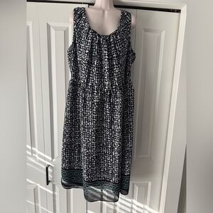 Dressbarn black white sleeveless midi dress 18W Easter spring